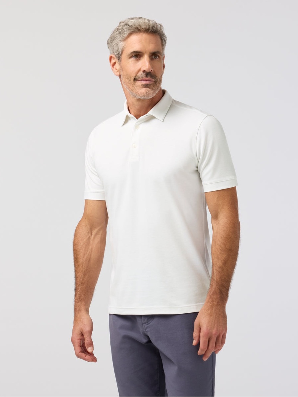 Men's Mizzen+Main Kent White Polo Shirt - XL Trim